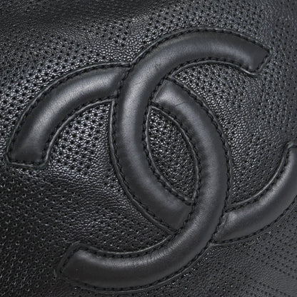 Chanel CC Tote Perforated Leather, Black, Leather, Tote Bag