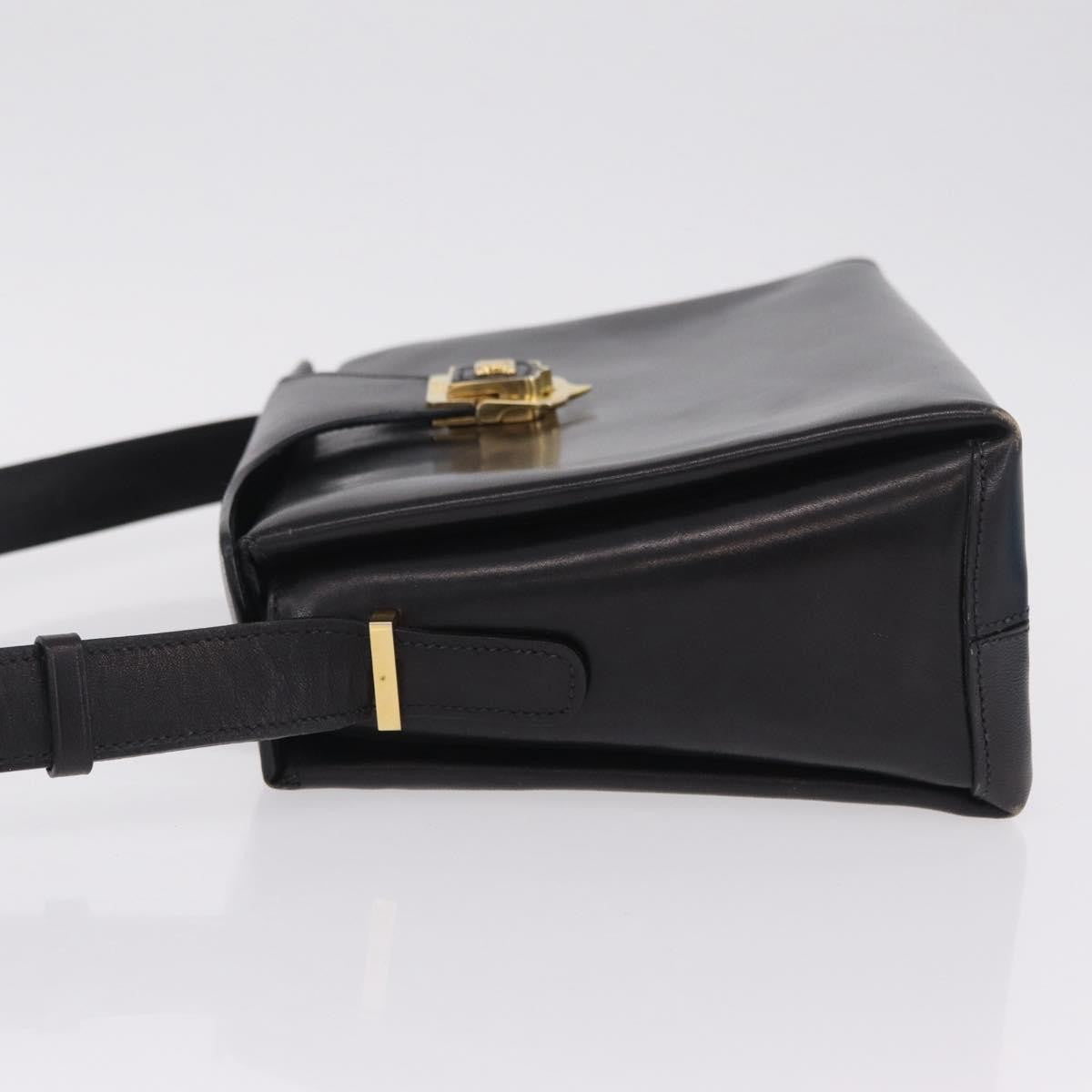 Celine Shoulder Leather, Black, Leather, Shoulder Bag