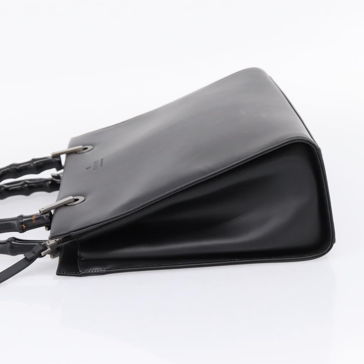 Gucci Bamboo Top Handle Leather, Black, Leather, Handbag