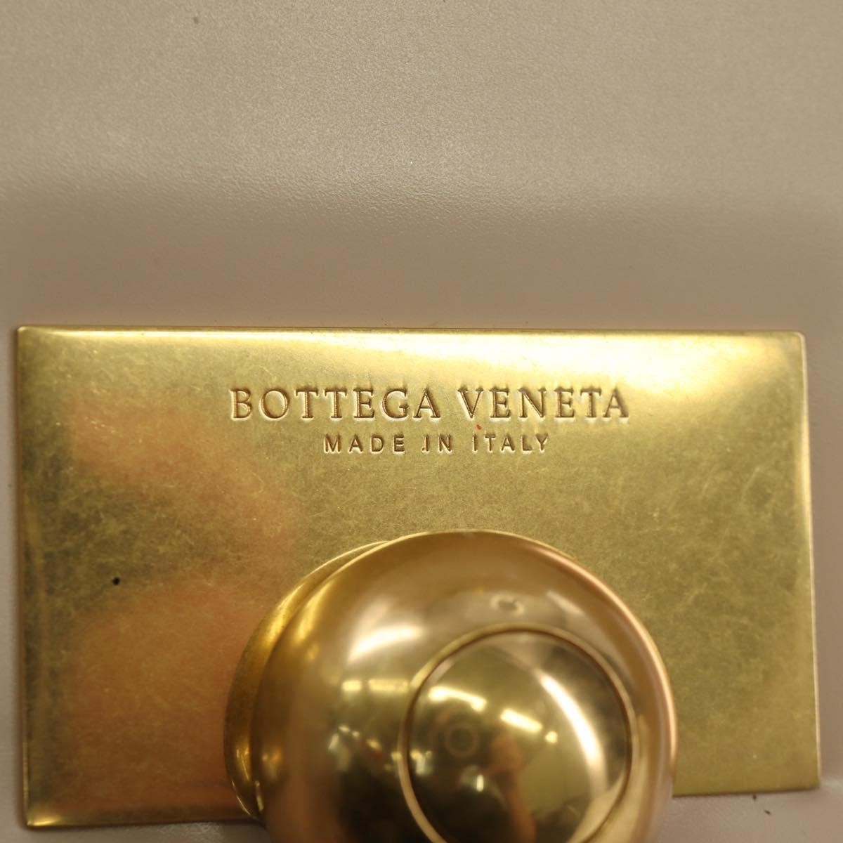 Bottega Veneta BV Classic Textured Calfskin, Beige, Leather, Handbag