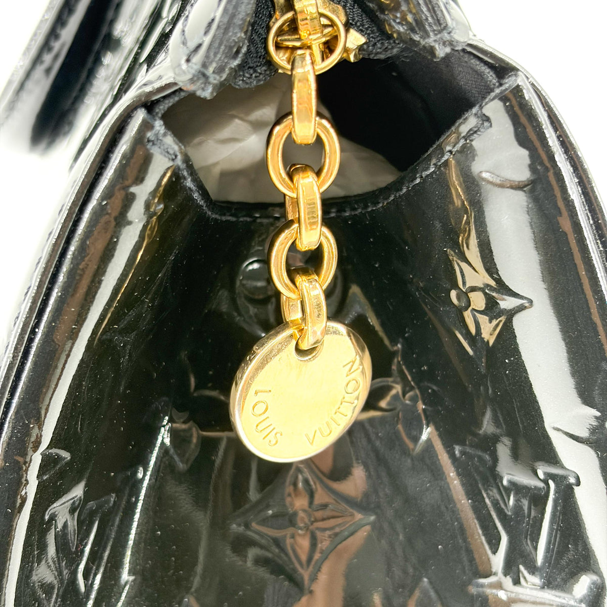 Louis Vuitton Brea NM Monogram Vernis, Black, Patent Leather, Handbag