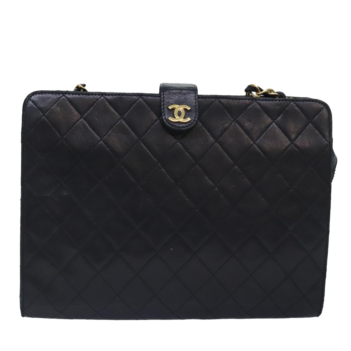 Chanel Matelassé, Black, Leather, shoulder