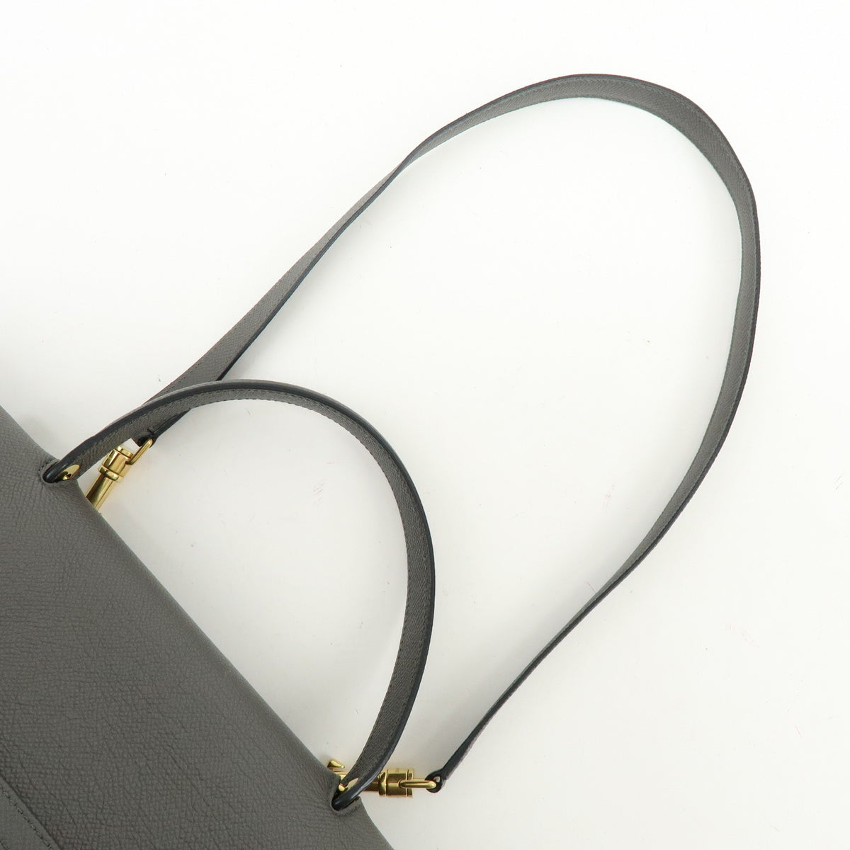 Celine Belt Textured Leather, Gray, Calfskin, Handbag