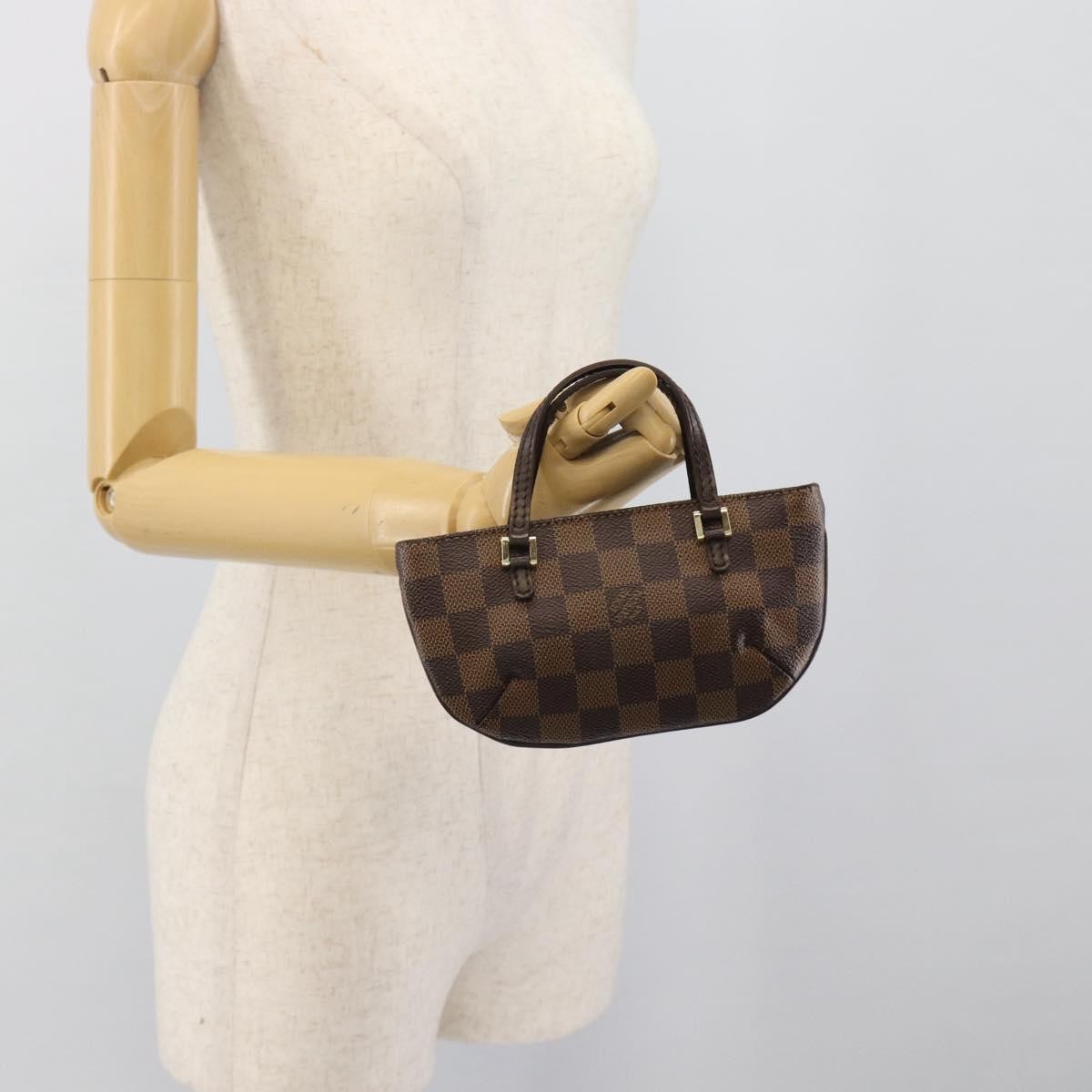 Louis Vuitton Manosque Pochette Damier, Brown, Canvas, Clutch