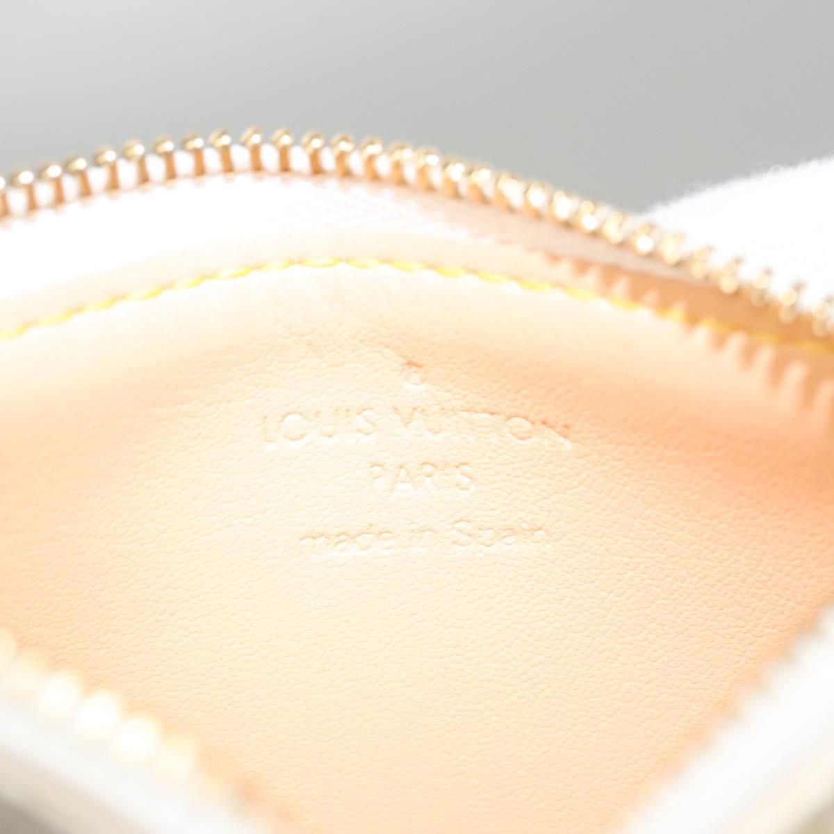 Louis Vuitton Pochette Clés, White, Canvas, wallet