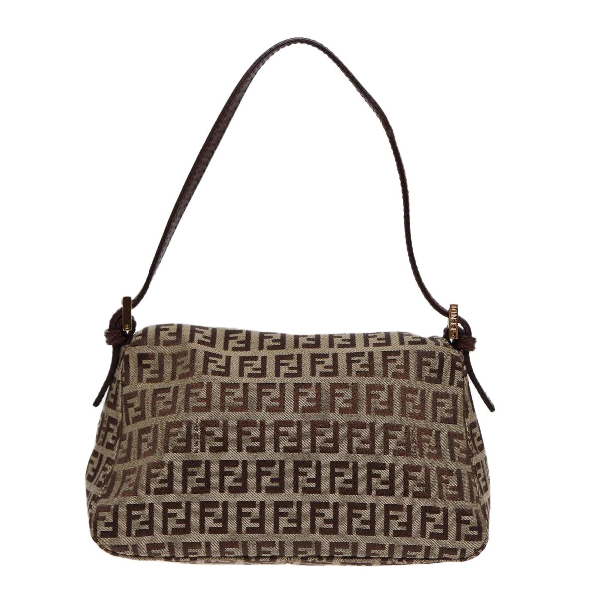 Fendi Mamma Baguette, Brown, Canvas, handbag