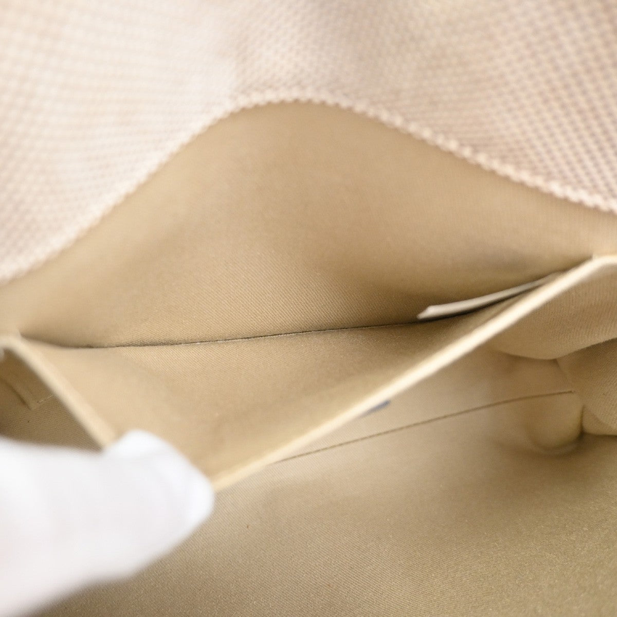 Chloe Woody Leather, Beige, Canvas, Tote Bag