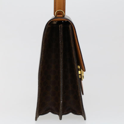 Celine Macadam Handbag Macadam with leather, BROWN, LEATHER, Handbag