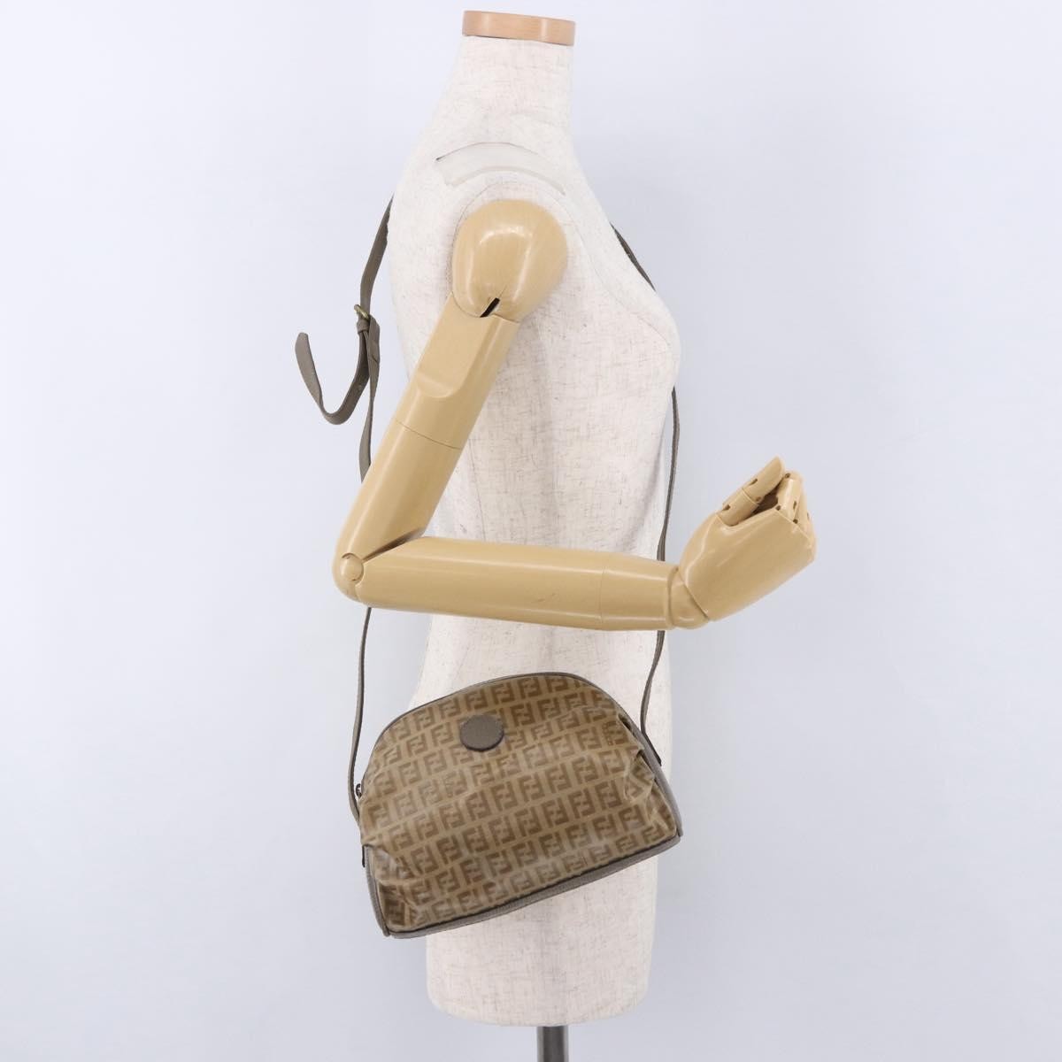 Fendi Shoulder Zucchino Canvas, Beige, Canvas, Shoulder Bag