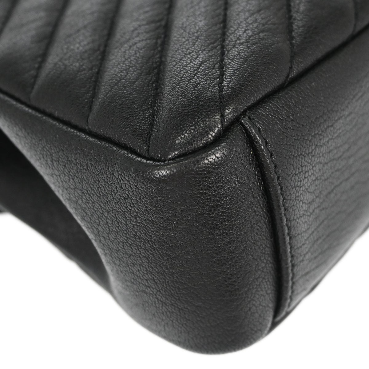 Saint Laurent Classic Monogram College Matelasse Chevron Leather, Black, Leather, Handbag