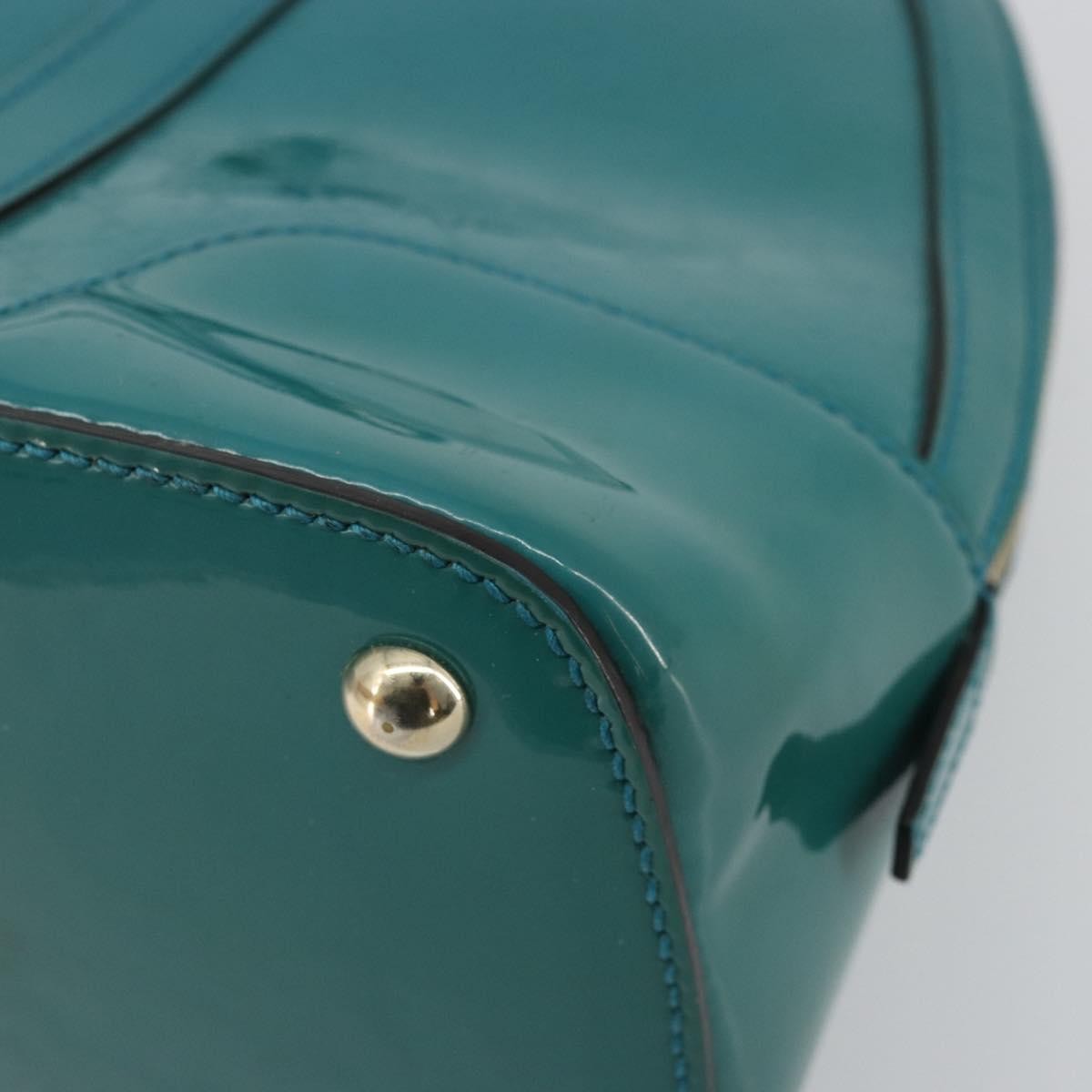 Gucci Nice Top Handle Microguccissima Patent, Turquoise, Patent Leather, Handbag