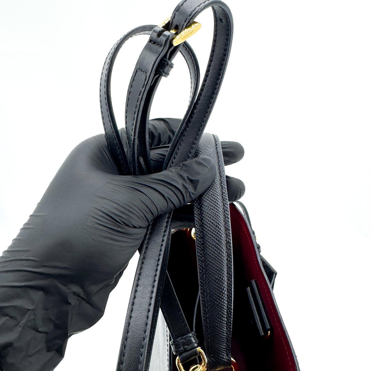 Prada Panier Bucket Saffiano Leather, Black, Leather, Handbag