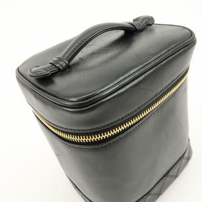 Chanel Vintage Cosmetic Case Lambskin, Black, Leather, Clutch