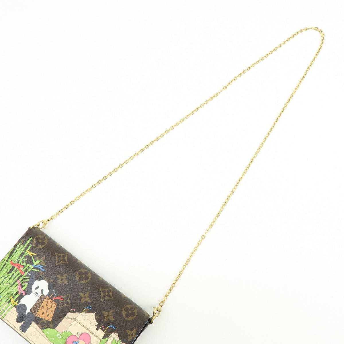Louis Vuitton Felicie Pochette Limited Edition Vivienne Xmas Monogram Canvas, Brown, Canvas, Clutch