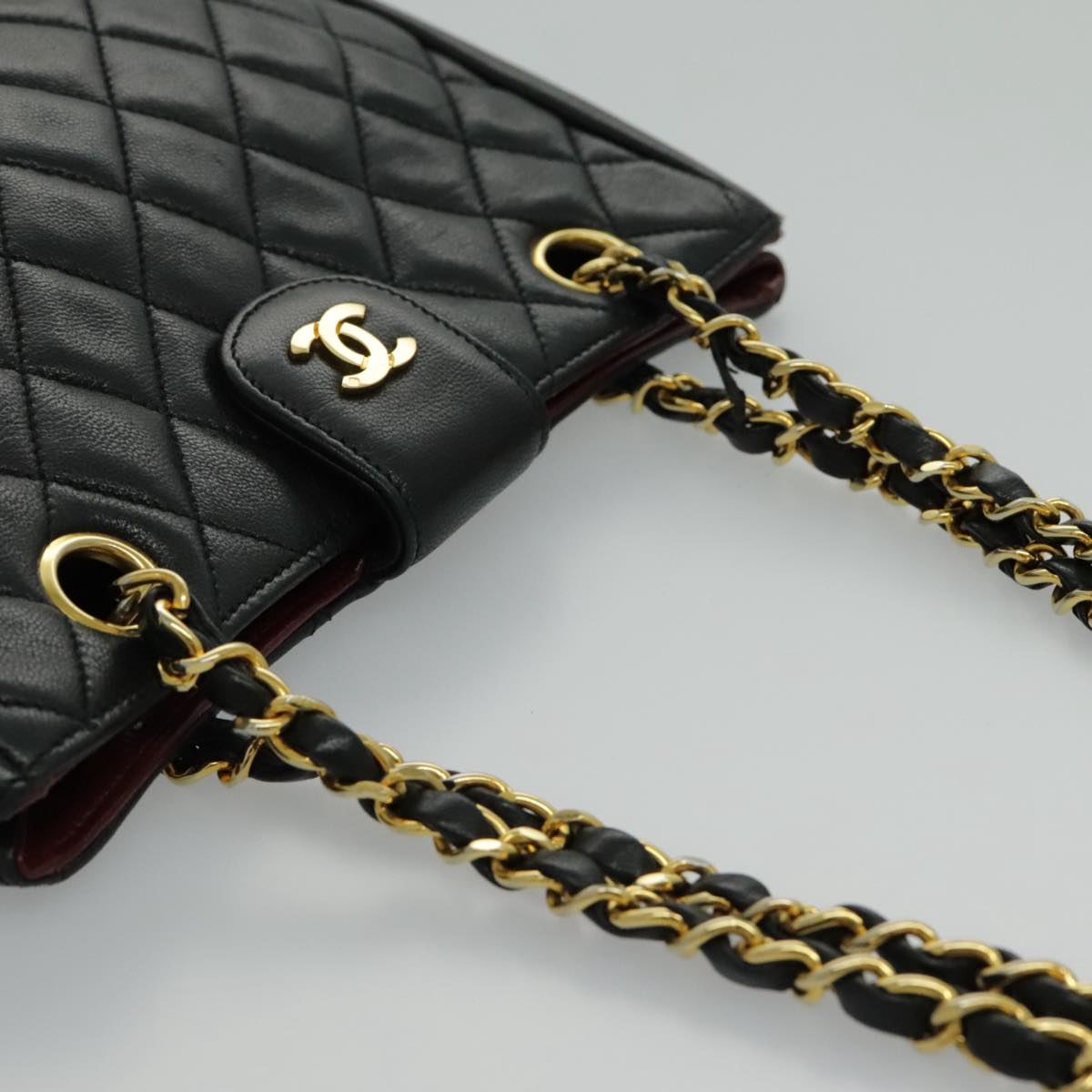 Chanel Cc, Black, Calfskin, shoulder