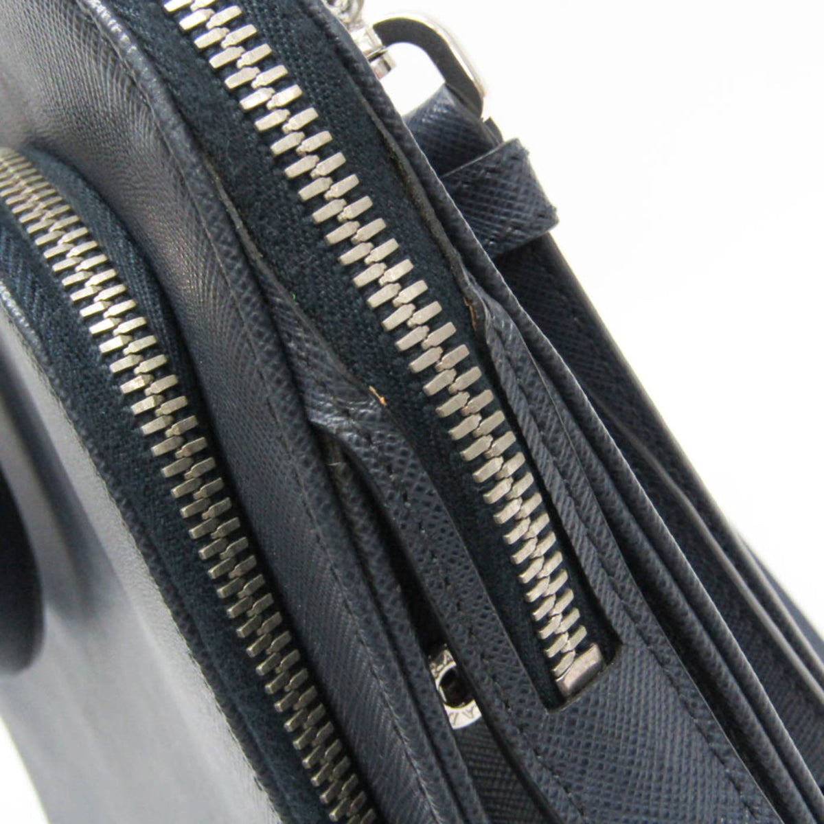 Prada Convertible Travel Saffiano Leather, Navy, Leather, Briefcase
