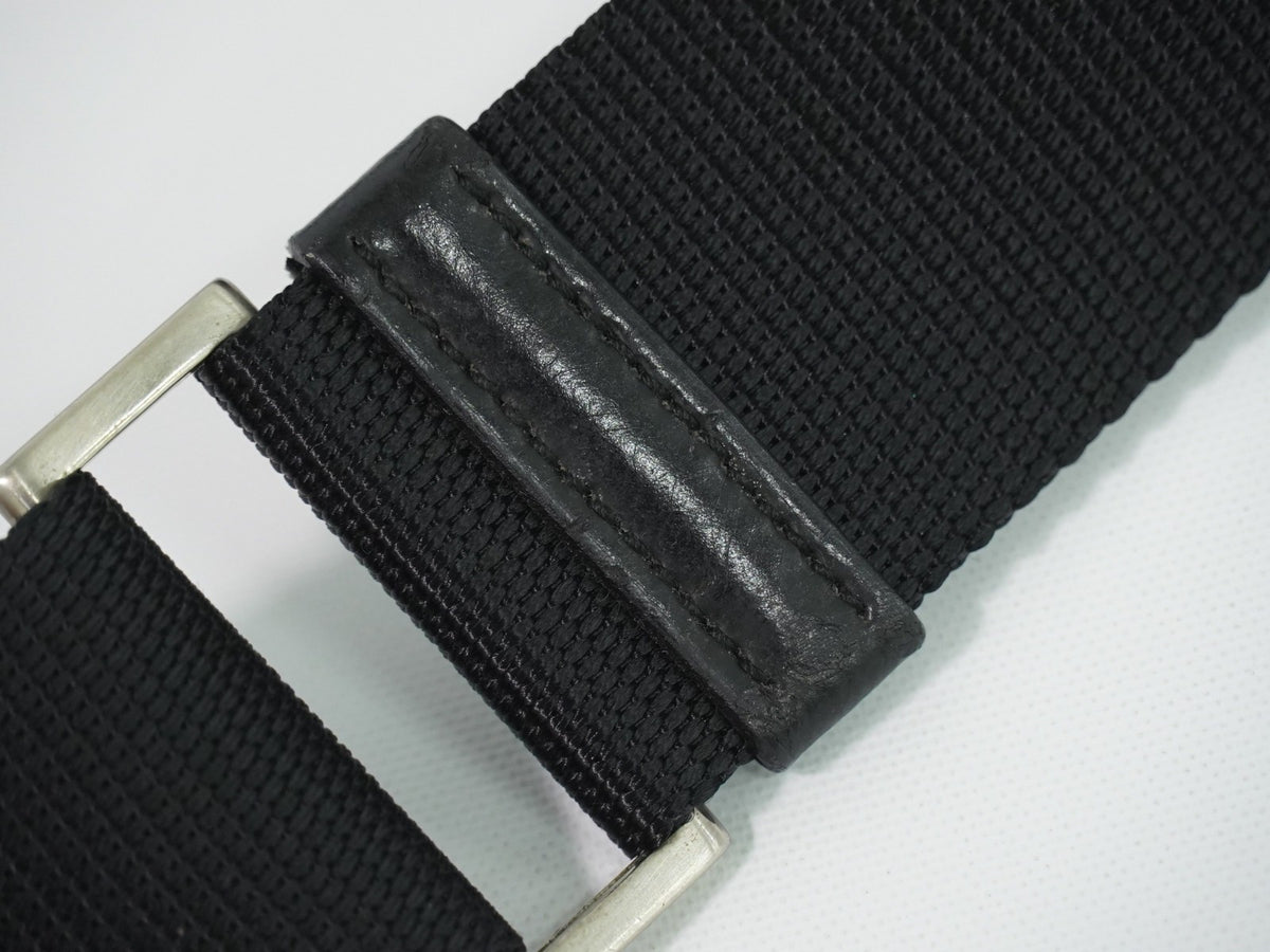 Prada Zip Buckle Messenger Tessuto, Black, Nylon, Shoulder Bag