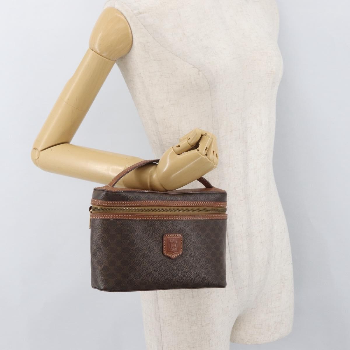 Celine Macadam Vanity Canvas, Brown, Canvas, Clutch