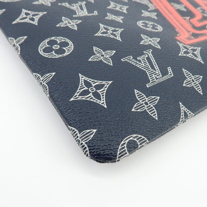 Louis Vuitton Pochette Apollo Limited Edition Upside Down Monogram Ink, Navy, Canvas, Clutch