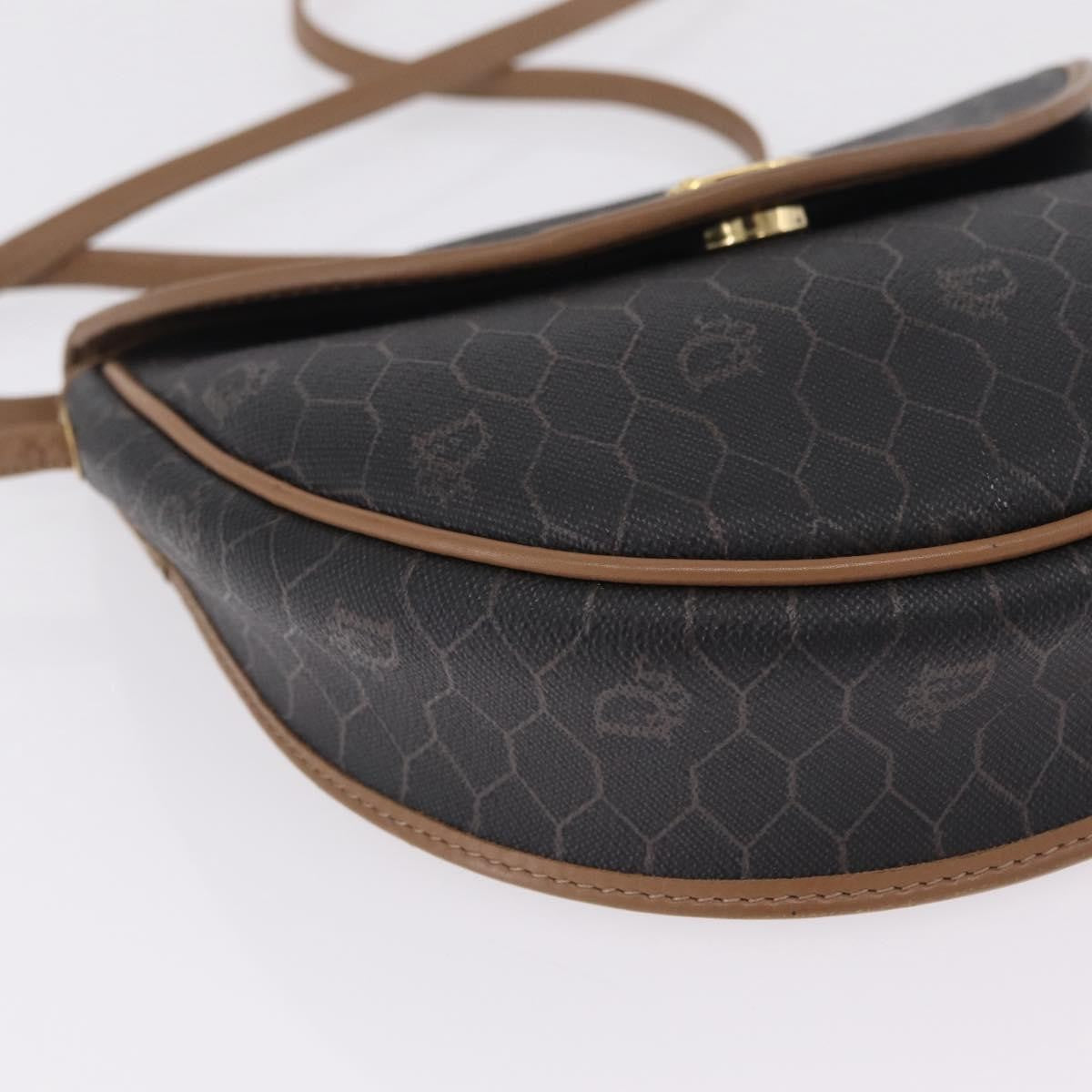 Christian Dior Vintage Honeycomb Canvas, Black, Canvas, Shoulder Bag