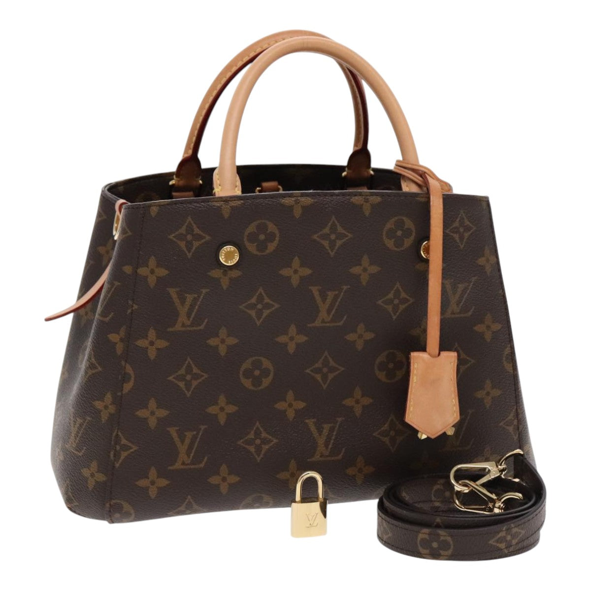 Louis Vuitton Montaigne, Brown, Canvas, handbag