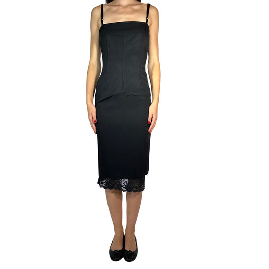 Weili Zheng Trapeze Dress Small Black NWT