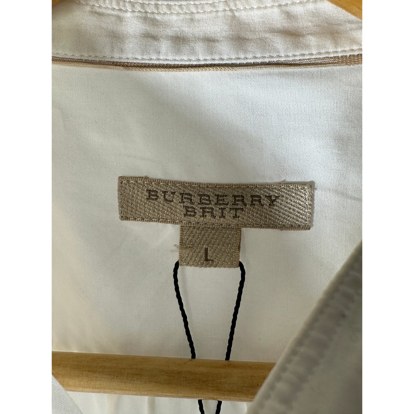 BURBERRY BRIT Poplin Cotton Bib Shirt White