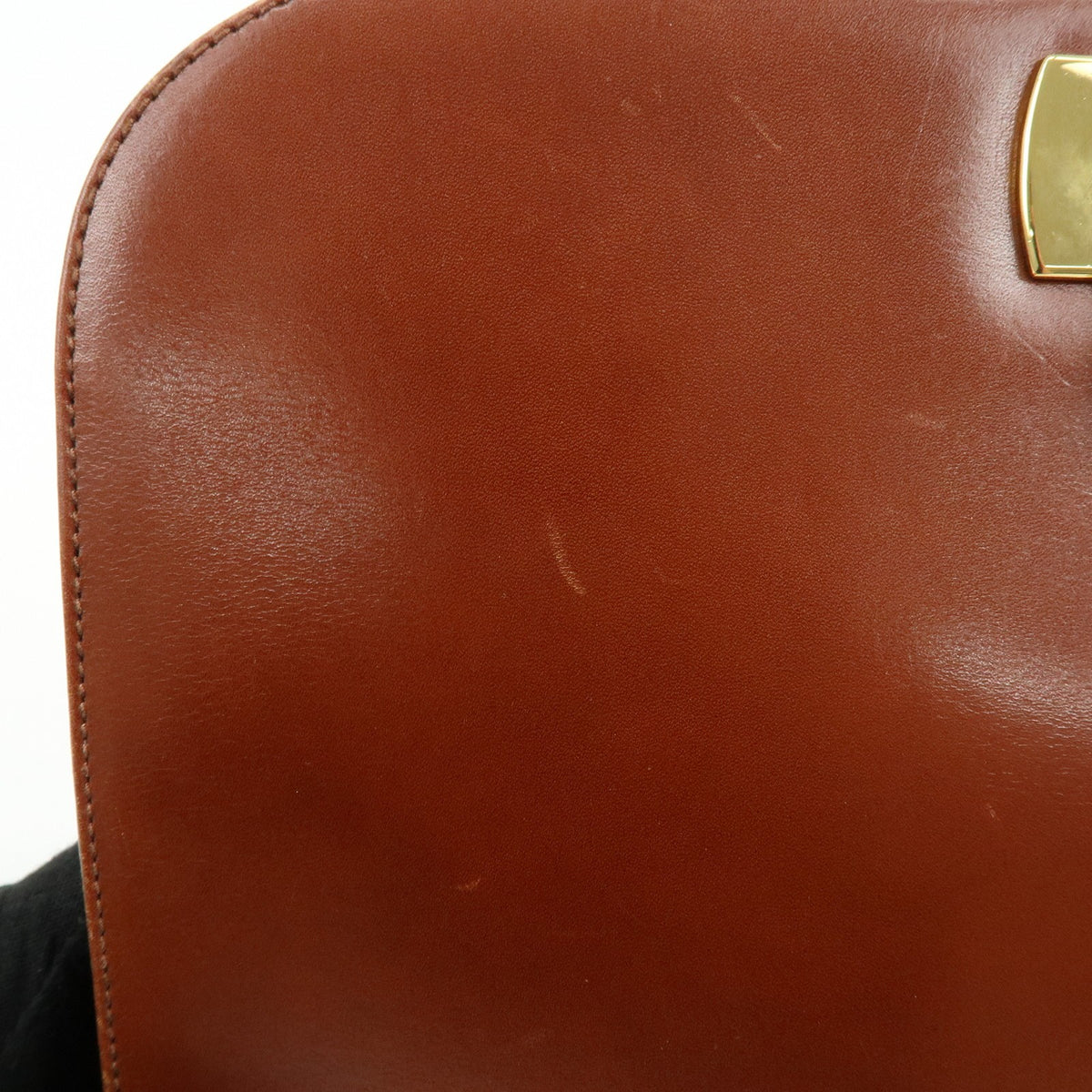 Salvatore Ferragamo Vintage Gancini Chain Leather, Brown, Leather, Shoulder Bag