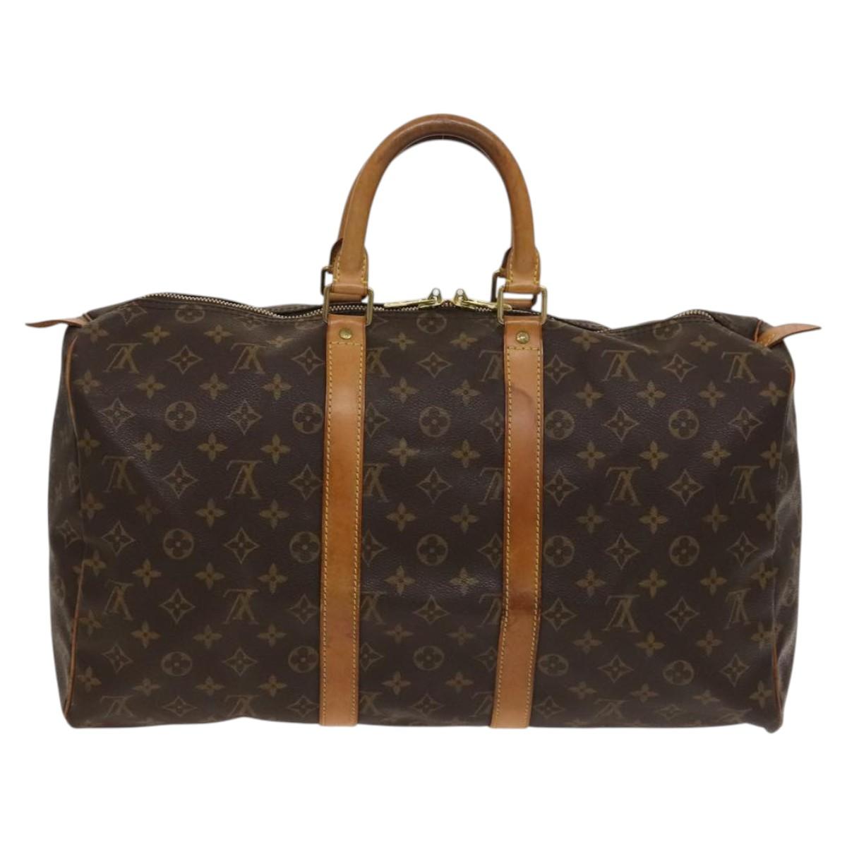 Louis Vuitton Keepall 45, Brown, Canvas, travel