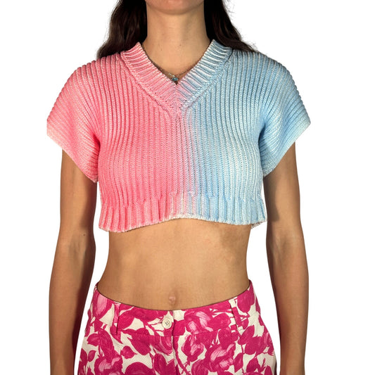 JACQUEMUS Ribbed Cropped Sweater Top
