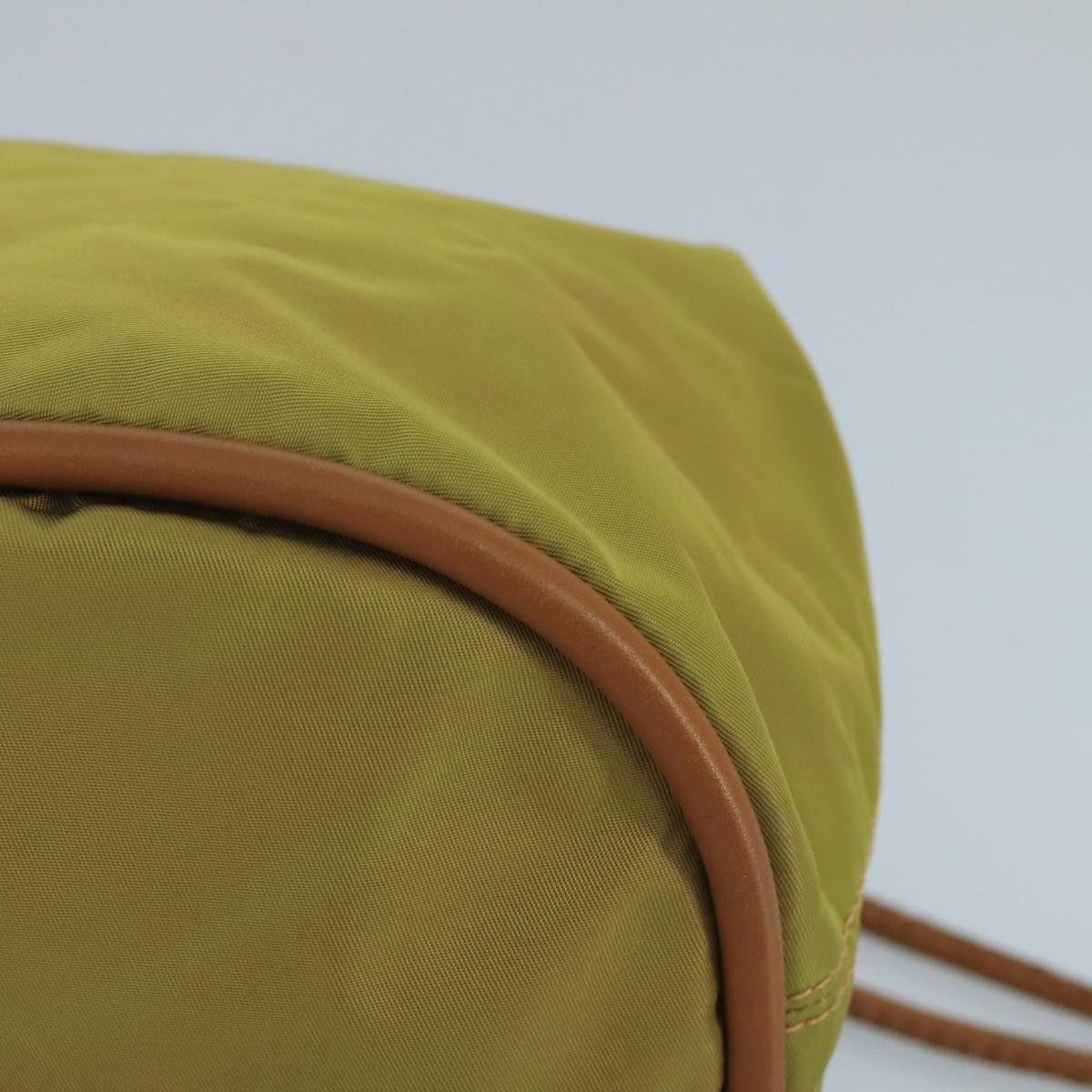 Celine Drawstring Bucket Bag Nylon, Khaki, Synthetic, Handbag