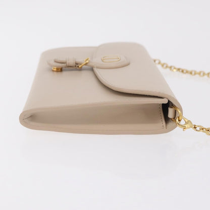 Christian Dior Bobby Flap Leather, Beige, Leather, Shoulder Bag