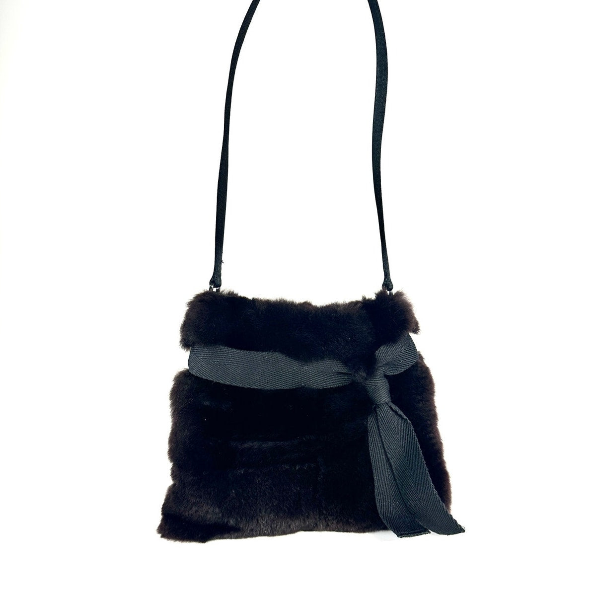 PRADA Kolinsky Fur Mini Bag Black