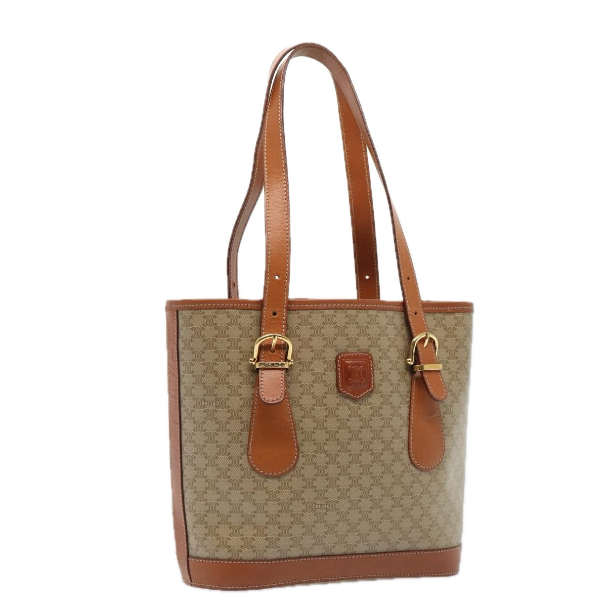 Céline Macadam, Beige, Canvas, tote