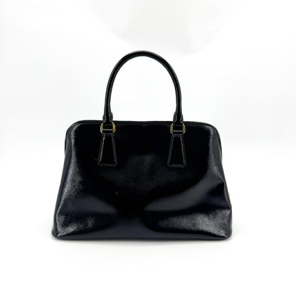 Prada Promenade Vernice Saffiano Leather, Black, Leather, Handbag