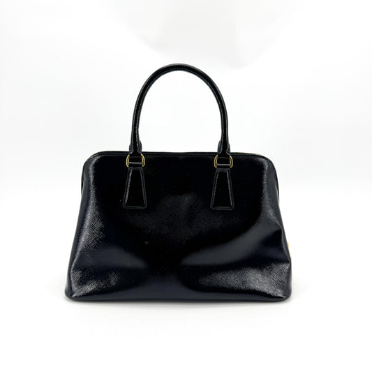 Prada Promenade Vernice Saffiano Leather, Black, Leather, Handbag