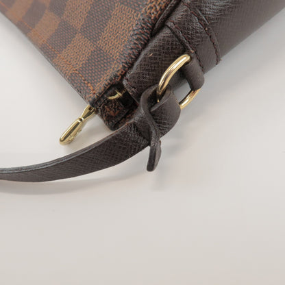 Louis Vuitton Trousse Make Up Damier, Brown, Canvas, Clutch