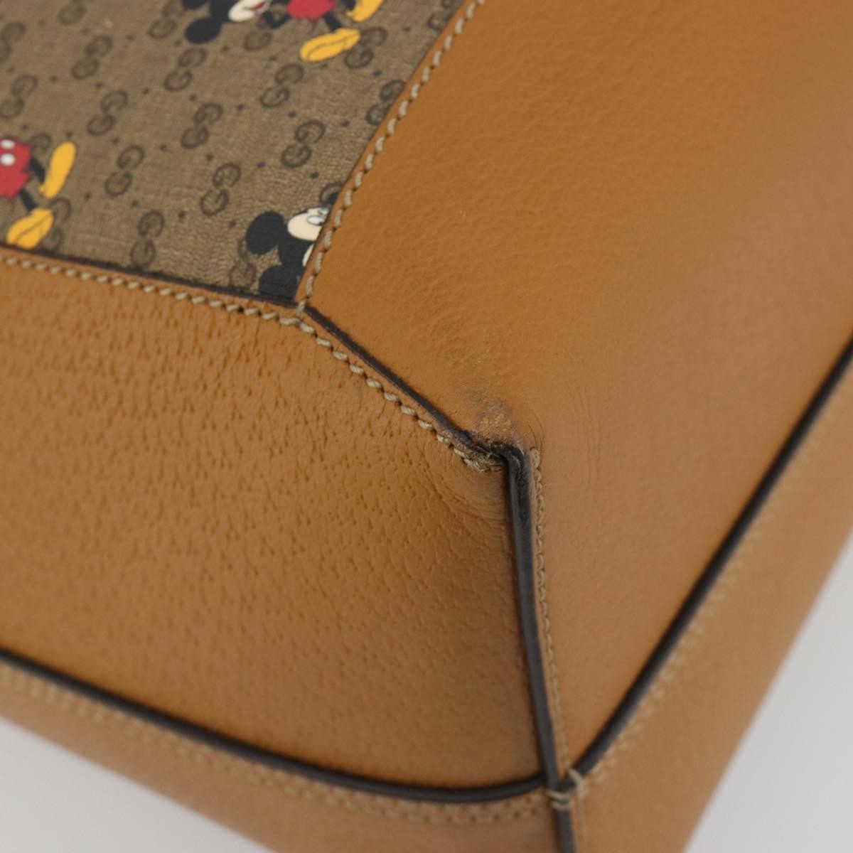 Gucci Disney Mickey Mouse Soft Open Printed Mini GG Coated Canvas, Beige, Canvas, Tote Bag