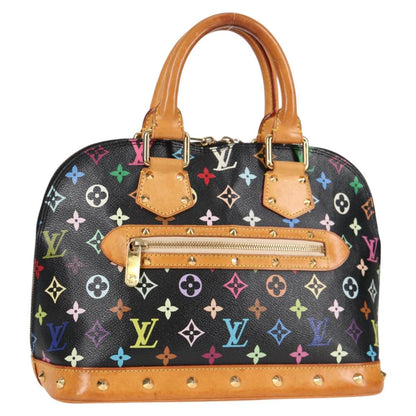 Louis Vuitton Alma, Black, Canvas, handbag