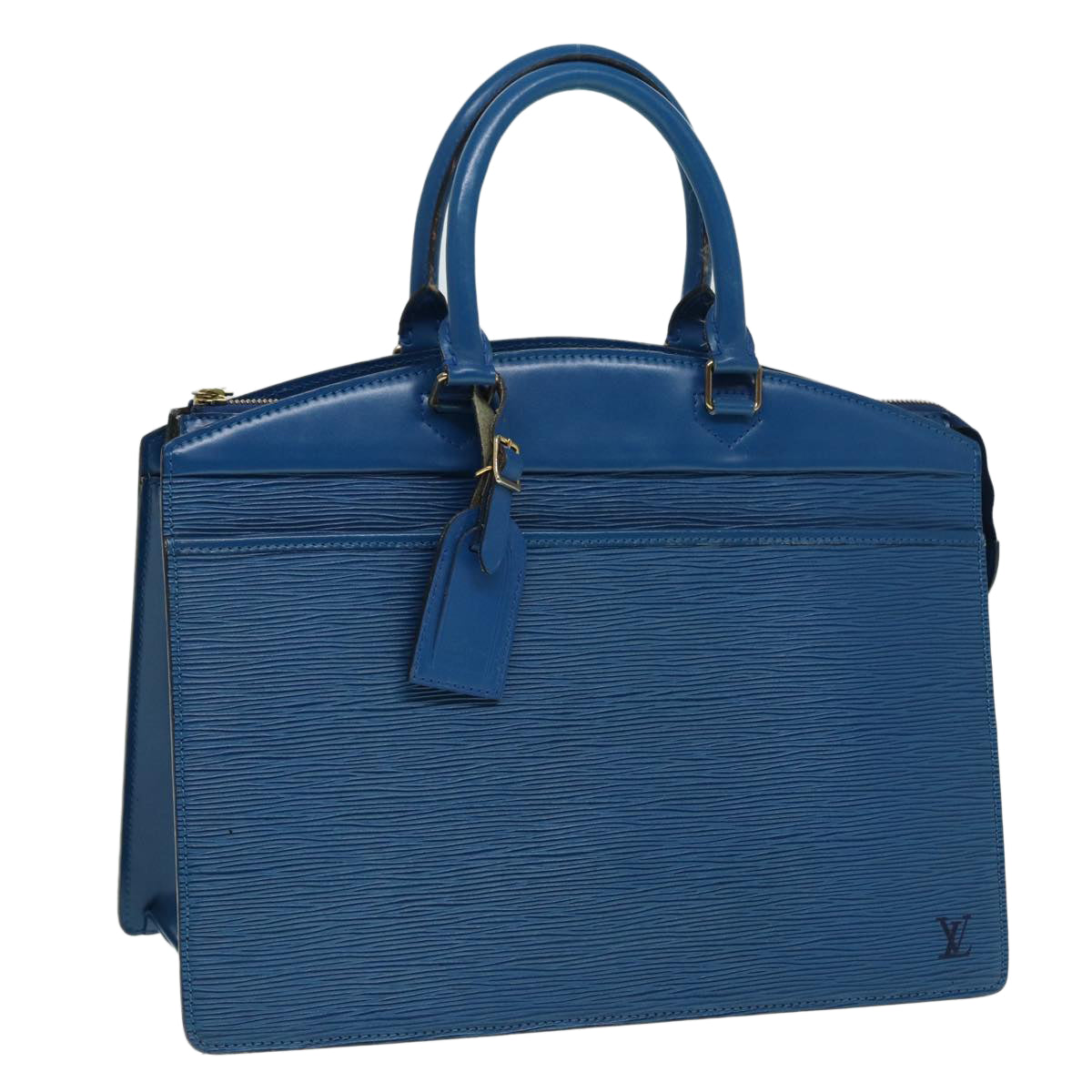 Louis Vuitton Riviera, Blue, Leather, handbag