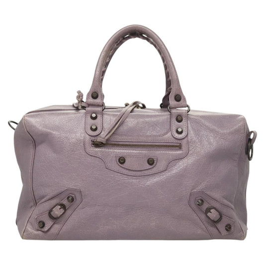 Balenciaga City, Purple, Leather, handbag