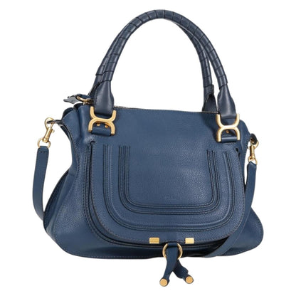 Chloé Marcie, Navy, Leather, handbag