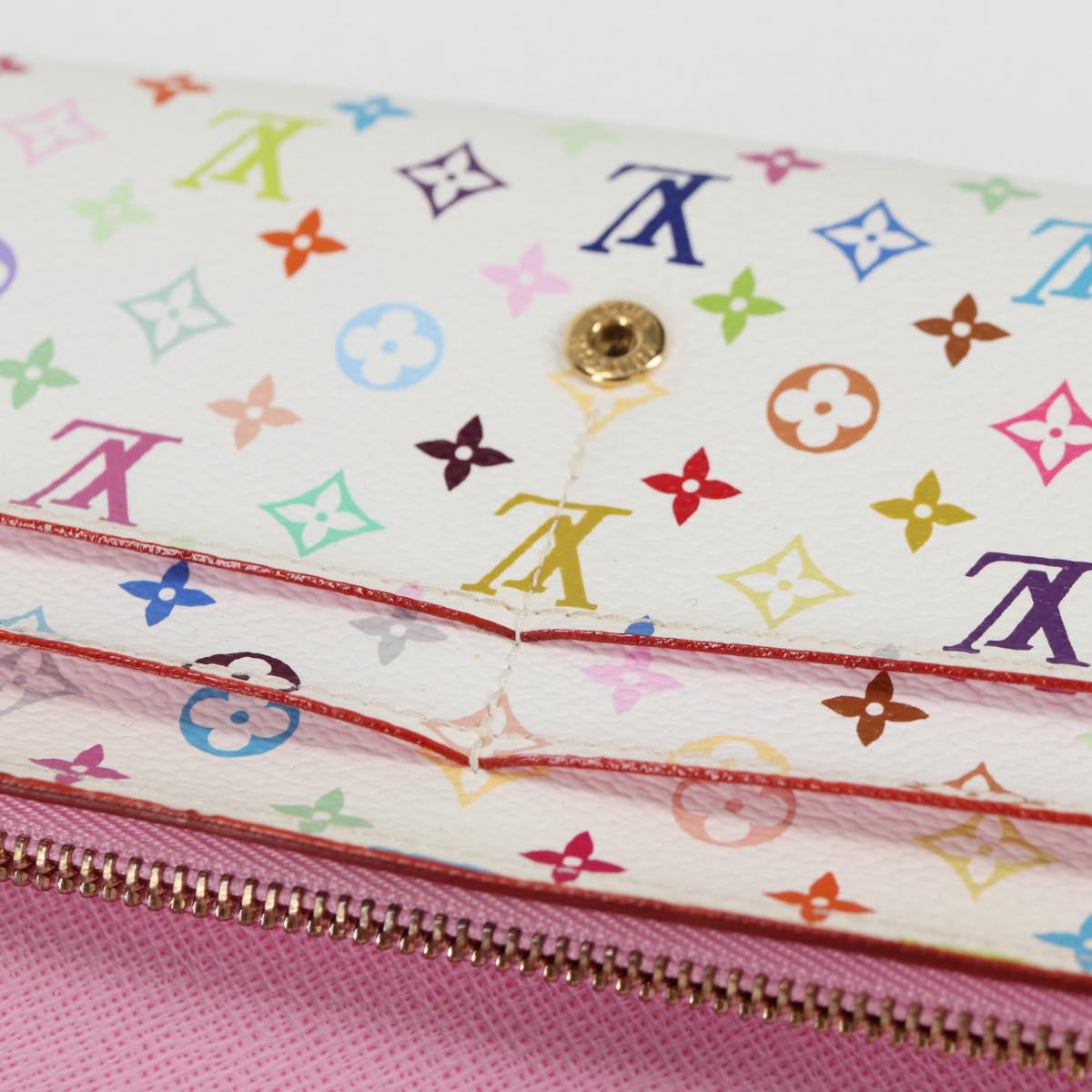 Louis Vuitton Sarah, White, Canvas, wallet