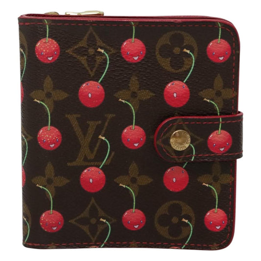 Louis Vuitton Compact zip, Brown, Canvas, wallet