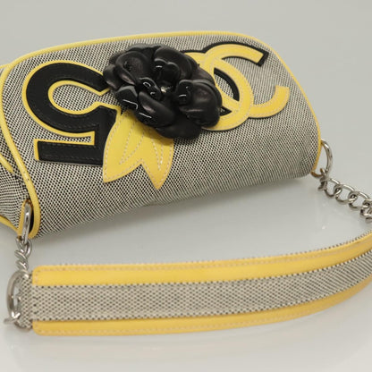 Chanel Camellia, Grey, Canvas, clutch