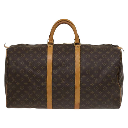 Louis Vuitton Keepall 55, Brown, Canvas, travel