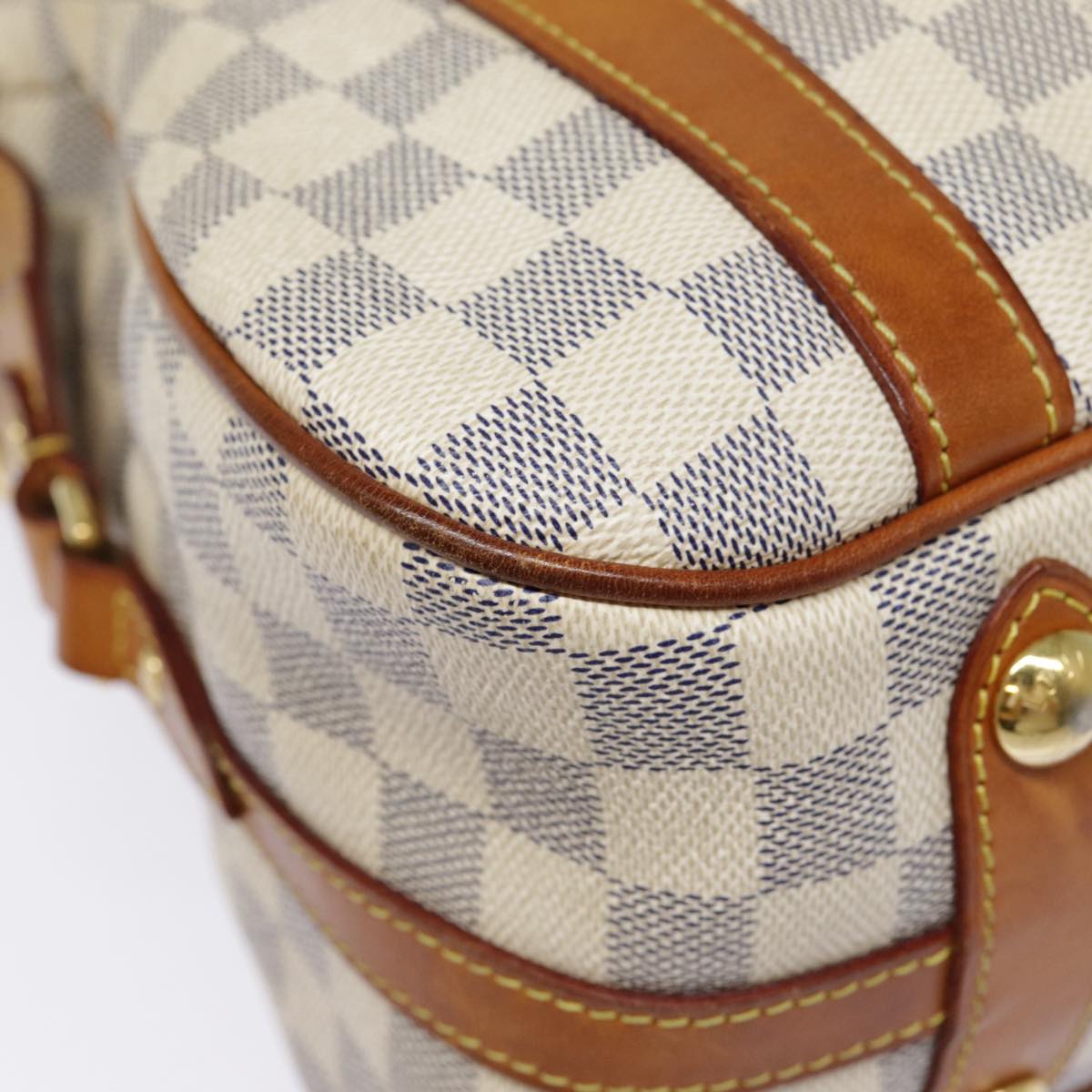 Louis Vuitton Stresa, White, Canvas, shoulder