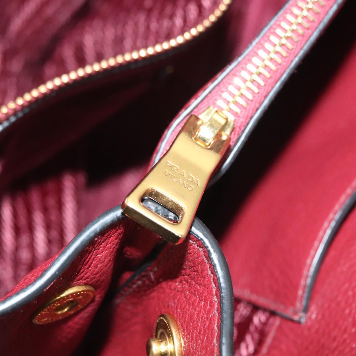 Prada Vitello, Burgundy, Leather, handbag