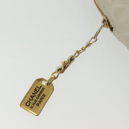 Chanel Matelassé, "WHITE,GOLD", Leather, shoulder