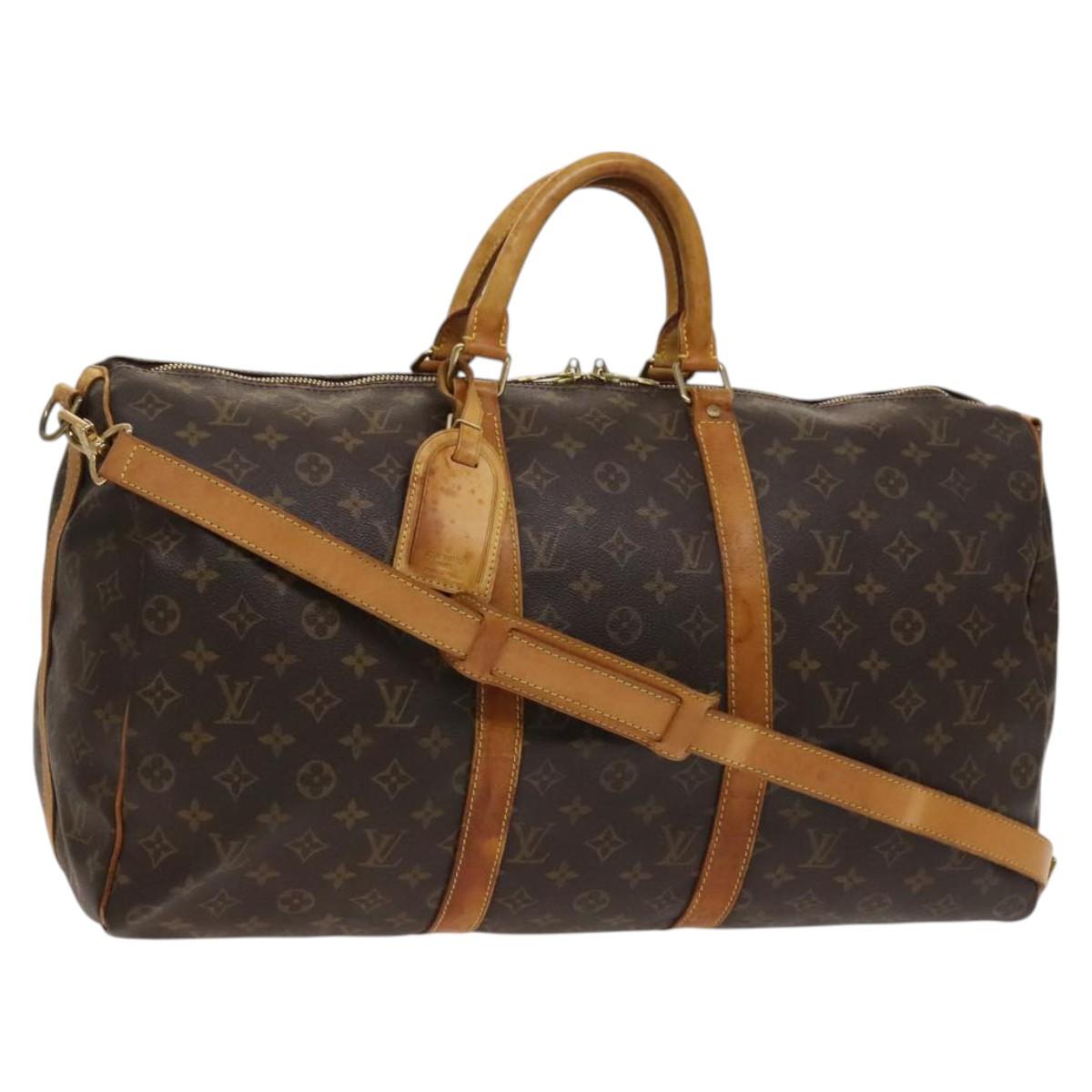 Louis Vuitton Keepall Bandouliere 50, Brown, Canvas, travel